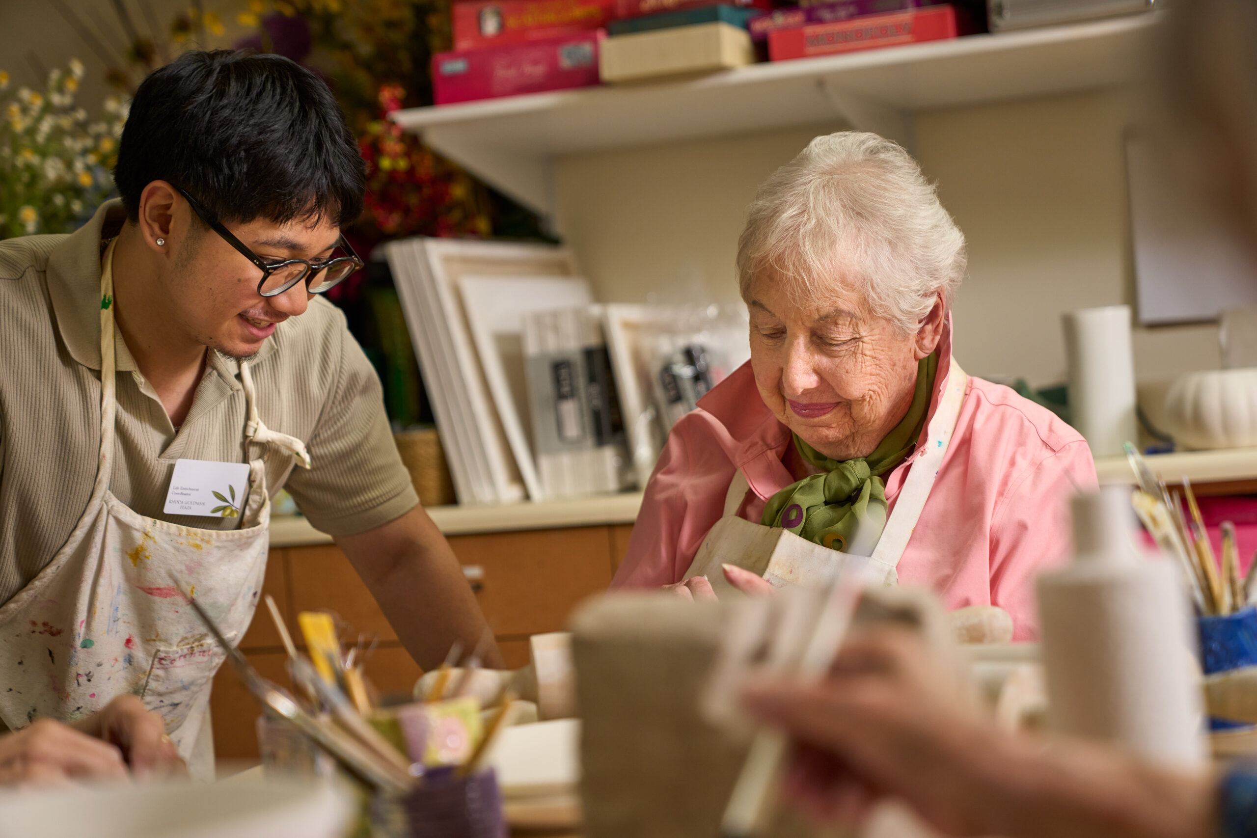 Photo of member working on an art project